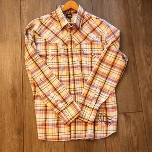 G Star Raw Denim Pearl Button Down Men's Plaid Shirt XXL